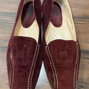 Chic Burgundy Suede Loafers